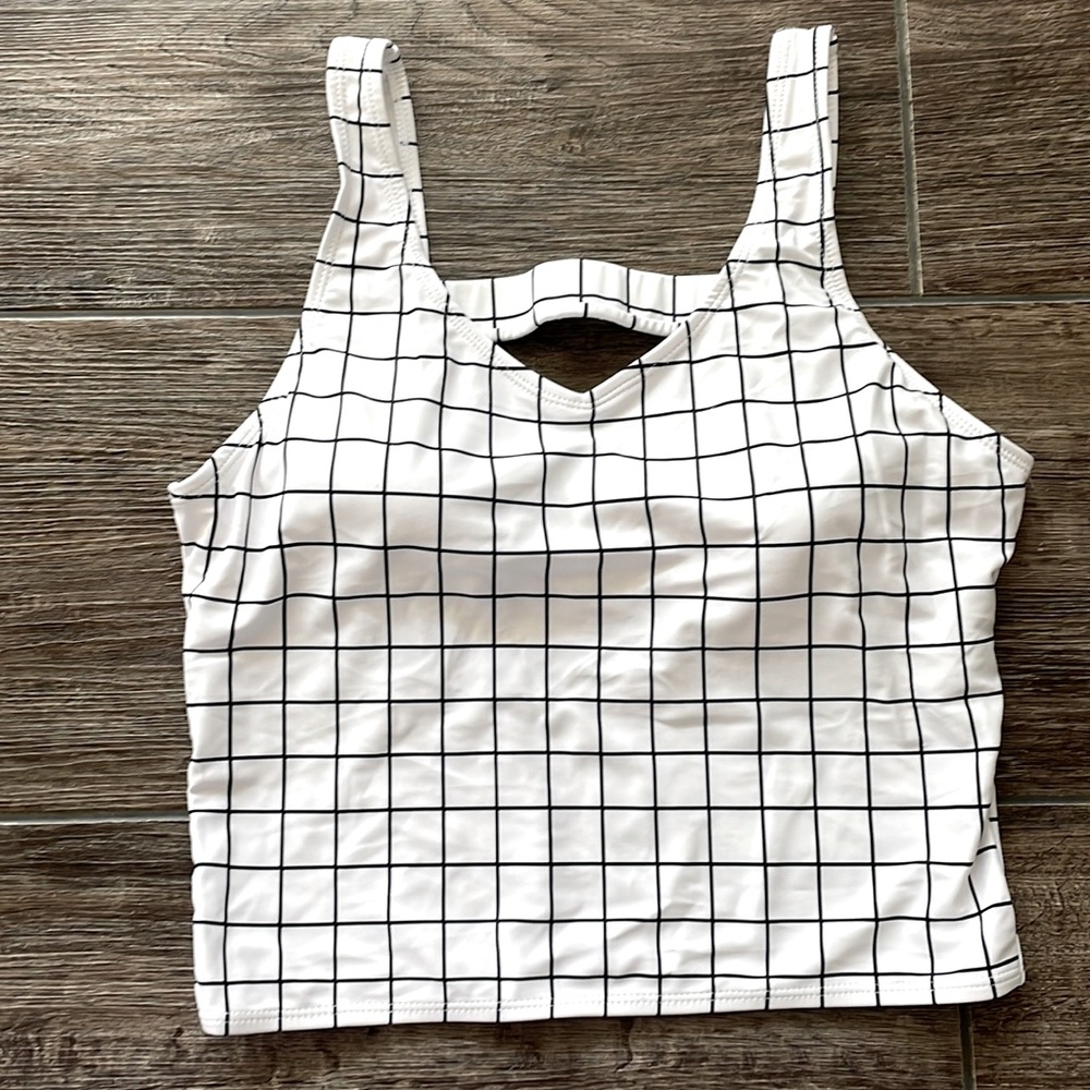 Sea Fancy Tankini Top - Black & White Checkered - Never Worn